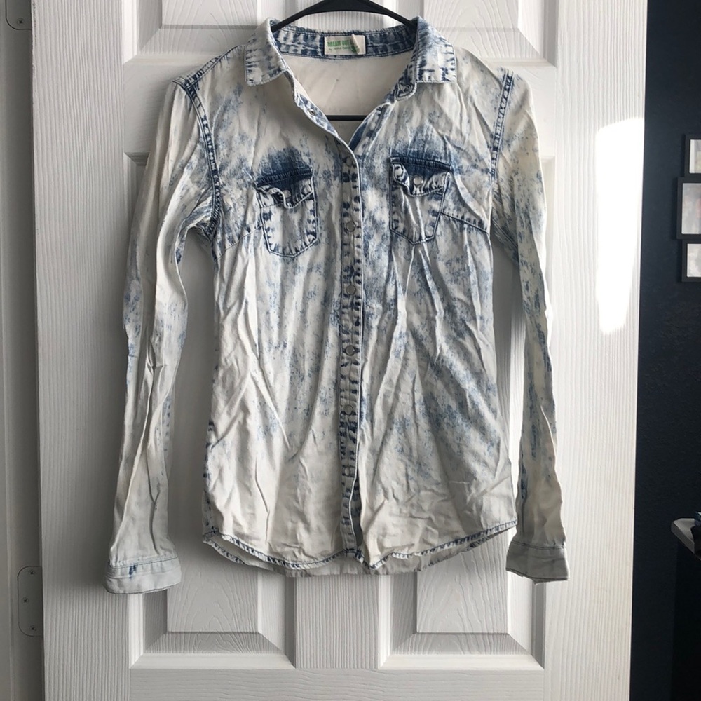 Acid wash denim shirt